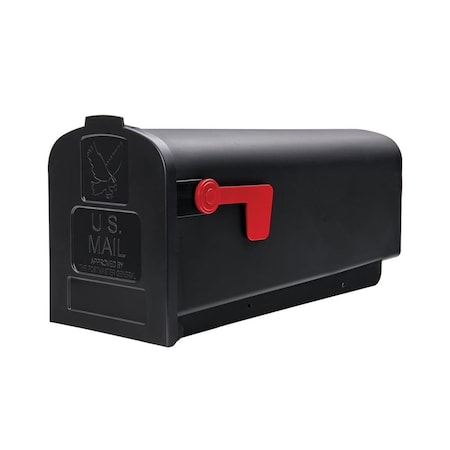 Gibraltar Mailboxes Parsons Classic Plastic Post Mount Mailbox, Black 57730